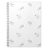pinda's | Snoopy & Woodstock Soft Grey Pattern Notitieboek (Voorkant)