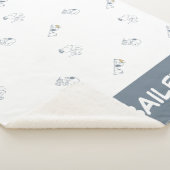 pinda's | Snoopy & Woodstock Soft Grey Pattern Sherpa Deken (3/4)