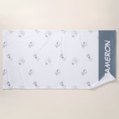 pinda's | Snoopy & Woodstock Soft Grey Pattern Strandlaken (Voorkant)