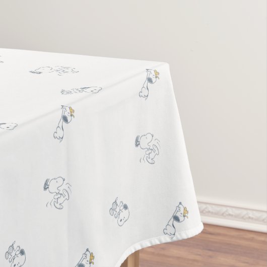 pinda's | Snoopy & Woodstock Soft Grey Pattern Tafelkleed (Voorbeeld)
