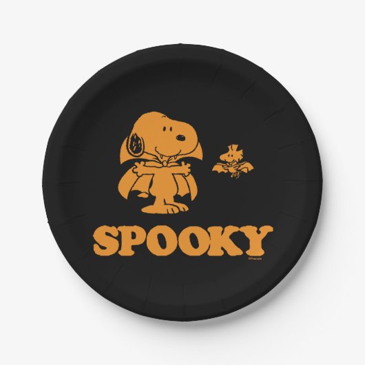 pinda's | Snoopy & Woodstock Spooky Papieren Bordje (Voorkant)