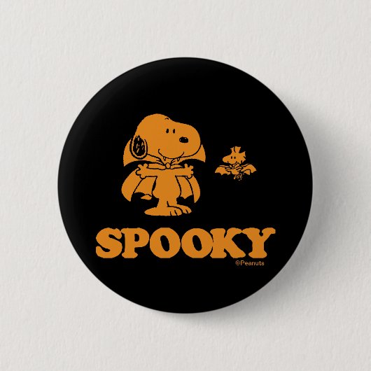 pinda's | Snoopy & Woodstock Spooky Ronde Button 5,7 Cm (Voorkant)