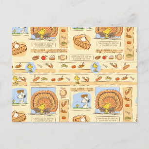 Pinda's Snoopy Woodstock Thanksgiving Patroon Briefkaart