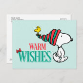 pinda's | Snoopy & Woodstock Warm Wishes Feestdagenkaart (Voorkant / Achterkant)