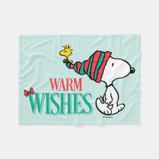 pinda's | Snoopy & Woodstock Warm Wishes Fleece Deken (Voorkant (Horizontaal))