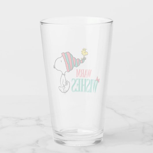 pinda's | Snoopy & Woodstock Warm Wishes Glas (Achterkant)