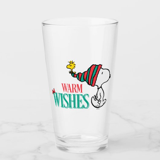pinda's | Snoopy & Woodstock Warm Wishes Glas (Voorkant)