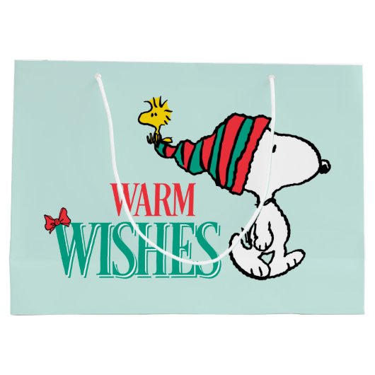 pinda's | Snoopy & Woodstock Warm Wishes Groot Cadeauzakje (Achterkant)