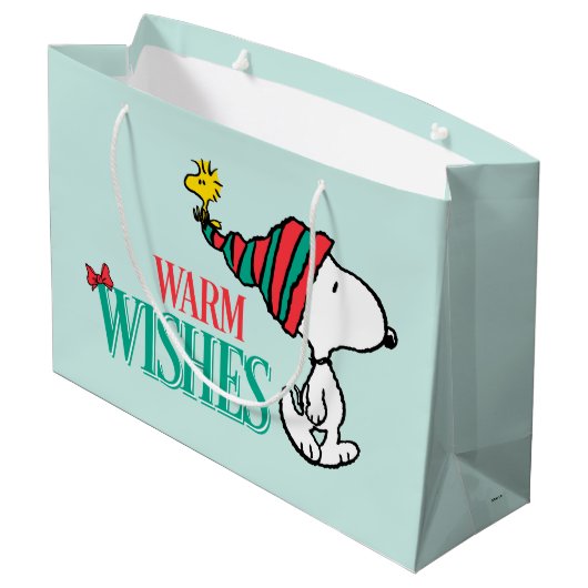 pinda's | Snoopy & Woodstock Warm Wishes Groot Cadeauzakje (Achterkant Gekanteld)