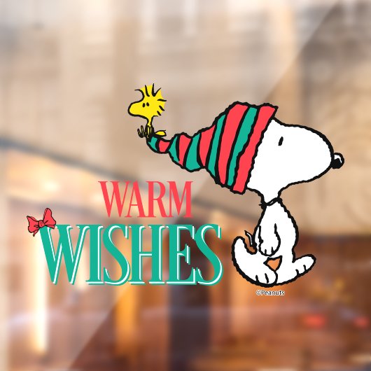 pinda's | Snoopy & Woodstock Warm Wishes Raamsticker (Vel 2)