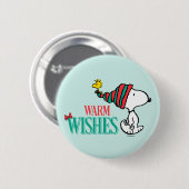 pinda's | Snoopy & Woodstock Warm Wishes Ronde Button 5,7 Cm (Voorkant /achterkant)