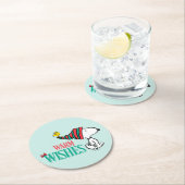 pinda's | Snoopy & Woodstock Warm Wishes Ronde Kartonnen Onderzetter (Insitu)