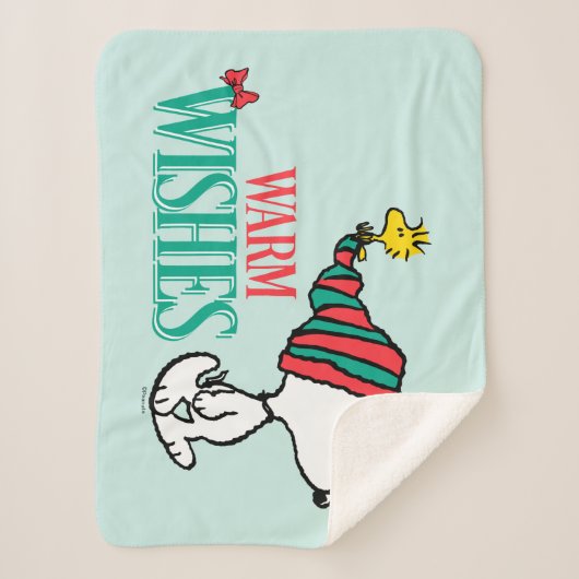 pinda's | Snoopy & Woodstock Warm Wishes Sherpa Deken (Voorkant)