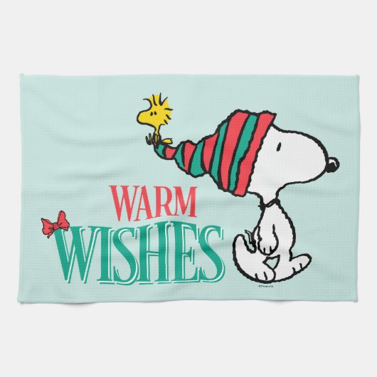 pinda's | Snoopy & Woodstock Warm Wishes Theedoek (Horizontaal)