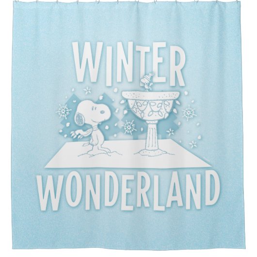 pinda's | Snoopy & Woodstock Winter Wonderland Douchegordijn (Voorkant)