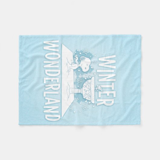 pinda's | Snoopy & Woodstock Winter Wonderland Fleece Deken (Voorkant (Horizontaal))