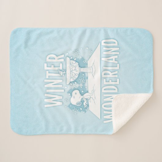 pinda's | Snoopy & Woodstock Winter Wonderland Sherpa Deken (Voorkant (horizontaal))