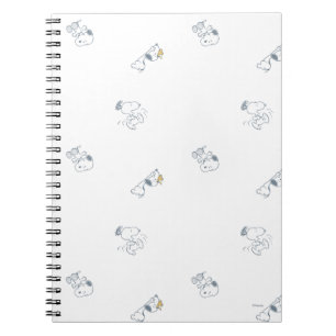 Pinda's Snoopy & Woodstock Zachte Grijze Patroon Notitieboek
