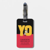 pinda's | Snoopy YO Skateboard Bagagelabel (Achterkant verticaal)