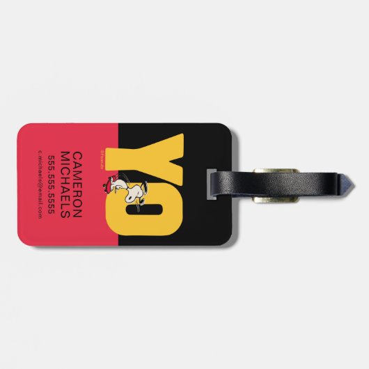 pinda's | Snoopy YO Skateboard Bagagelabel (Achterkant horizontaal)