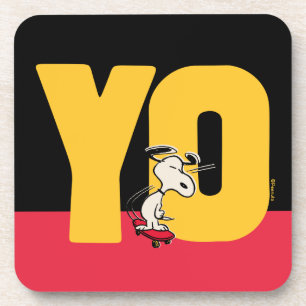 pinda's   Snoopy YO Skateboard Bier Onderzetter