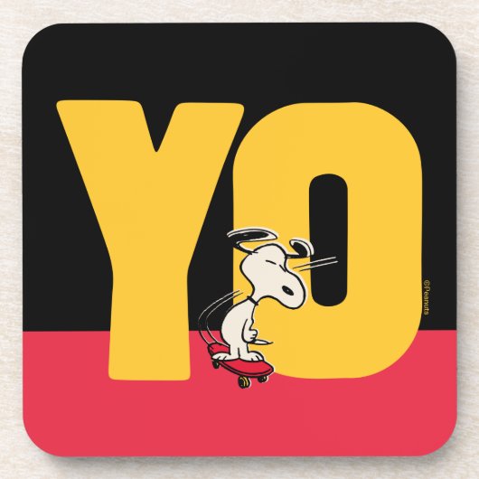 pinda's | Snoopy YO Skateboard Bier Onderzetter (Voorkant)