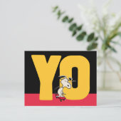 pinda's | Snoopy YO Skateboard Briefkaart (Staand voorkant)