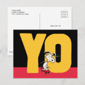 pinda's | Snoopy YO Skateboard Briefkaart (Voorkant / Achterkant)
