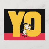 pinda's | Snoopy YO Skateboard Briefkaart (Voorkant)