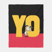 pinda's | Snoopy YO Skateboard Fleece Deken (Voorkant)