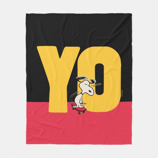 pinda's | Snoopy YO Skateboard Fleece Deken (Voorkant)