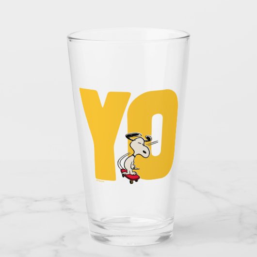 pinda's | Snoopy YO Skateboard Glas (Voorkant)