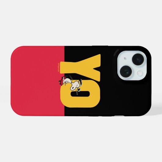 pinda's | Snoopy YO Skateboard iPhone 15 Case (Achterkant horizontaal)