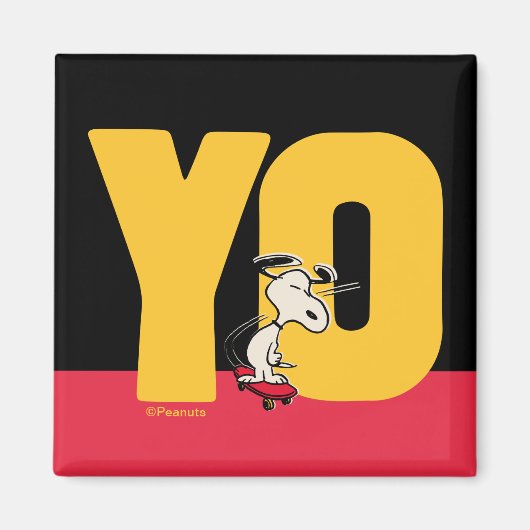 pinda's | Snoopy YO Skateboard Magneet (Voorkant)