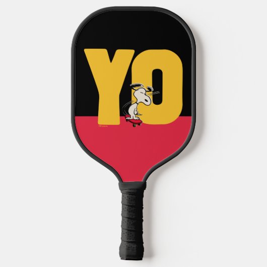 pinda's | Snoopy YO Skateboard Pickleball Paddle (Achterkant)