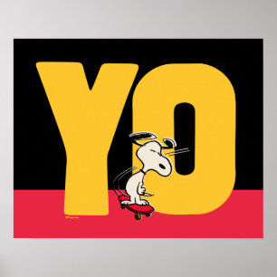 pinda's   Snoopy YO Skateboard Poster