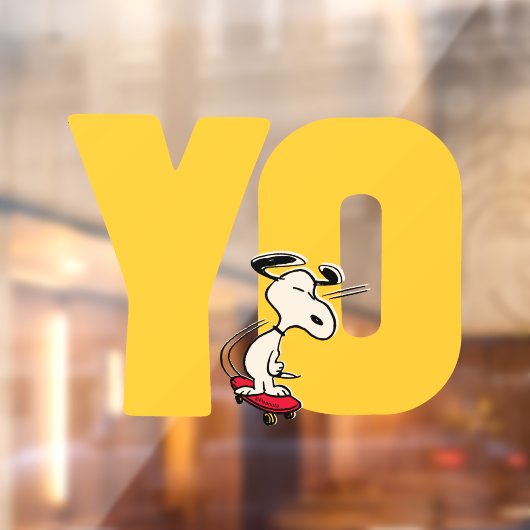 pinda's | Snoopy YO Skateboard Raamsticker (Vel 2)