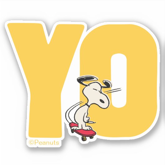pinda's | Snoopy YO Skateboard Sticker (Voorkant)