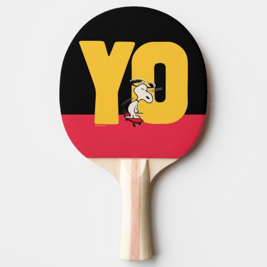 pinda's | Snoopy YO Skateboard Tafeltennisbatje (Voorkant)