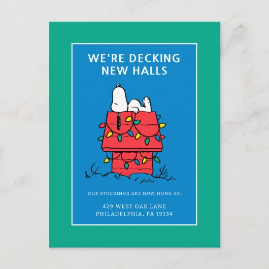 Pinda's | Snoopy's Hondenhok Met Lichtjes Feestdagenkaart (Voorkant)