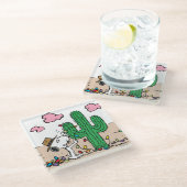 pinda's | Spike decoreert voor Kerstmis Glazen Onderzetter (Schuin)