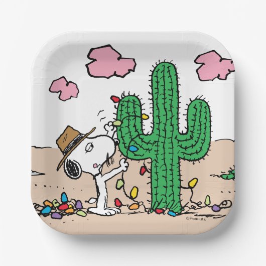 pinda's | Spike decoreert voor Kerstmis Papieren Bordje (Voorkant)