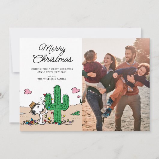 Pinda's | Spike versiert de kerstboom Feestdagenkaart (Voorkant)