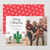 Pinda's | Spike versiert de kerstboom Feestdagenkaart (Voorkant / Achterkant)