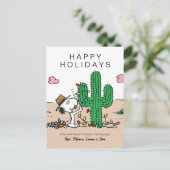 Pinda's | Spike versiert de kerstboom Feestdagenkaart (Staand voorkant)