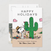 Pinda's | Spike versiert de kerstboom Feestdagenkaart (Voorkant / Achterkant)