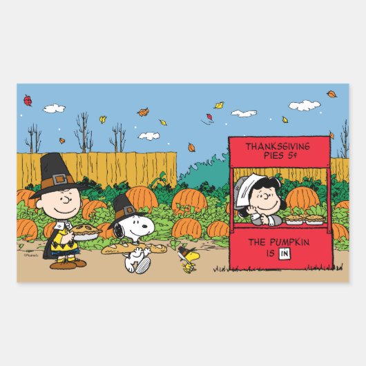 pinda's | Thanksgiving Charlie Brown Rechthoekige Sticker (Voorkant)