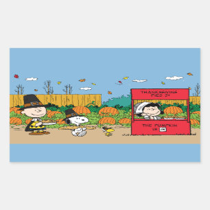 pinda's Thanksgiving Charlie Brown Rechthoekige Sticker