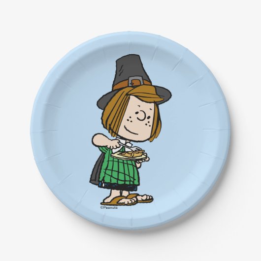 pinda's | Thanksgiving Peppermint Patty Papieren Bordje (Voorkant)