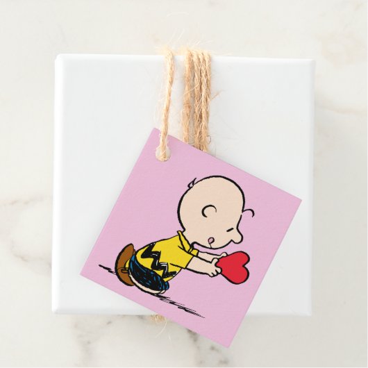 pinda's | Valentijnsdag Charlie Brown Red Heart Bedankjes Labels (In situ)
